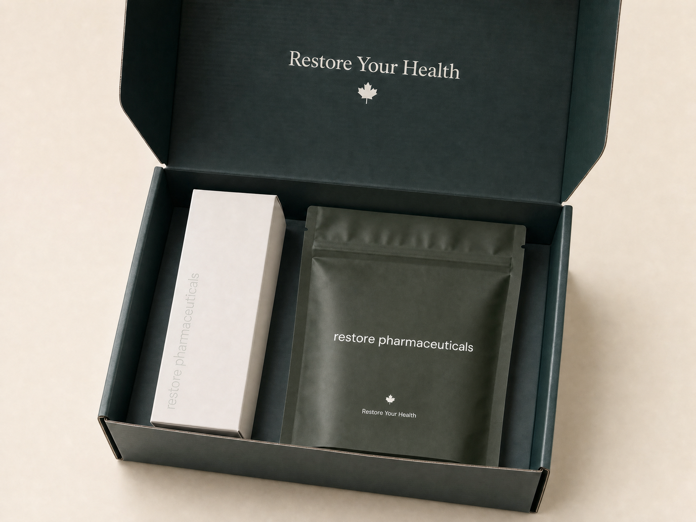 Restore prescription care delivery box and products